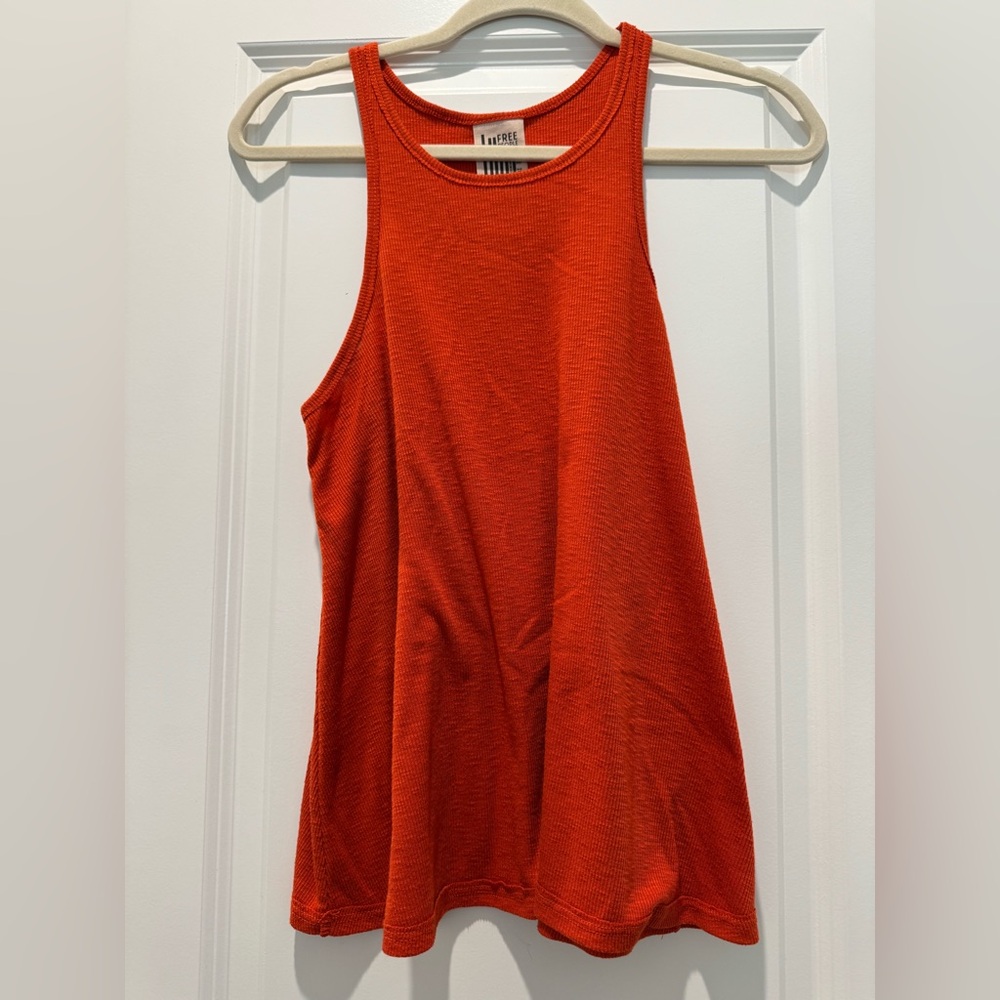 FREE PEOPLE RIBBED TANK ORANGE